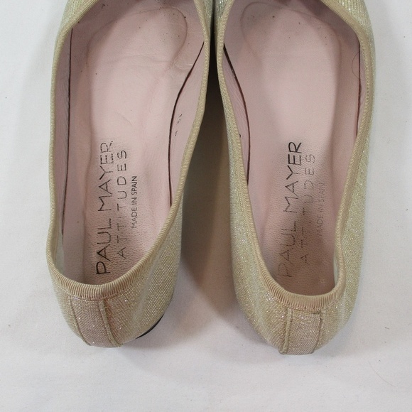 PAUL MAYER Attitudes Gold Flats Size 10B - Picture 4 of 8